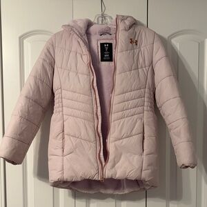 Under Armour Girls Lavender Hooded Puffer Jacket